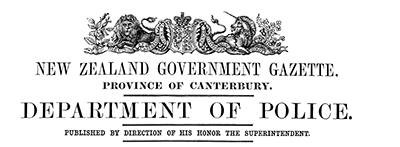 Canterbury Police Gazette masthead