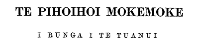 Pihoihoi Mokemoke i Runga i te Tuanui masthead