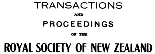 Transactions and Proceedings of the Royal Society of New Zealand masthead