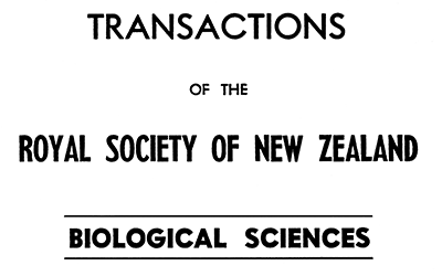 Transactions of the Royal Society of New Zealand : Biological Sciences masthead