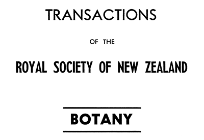 Transactions of the Royal Society of New Zealand : Botany masthead