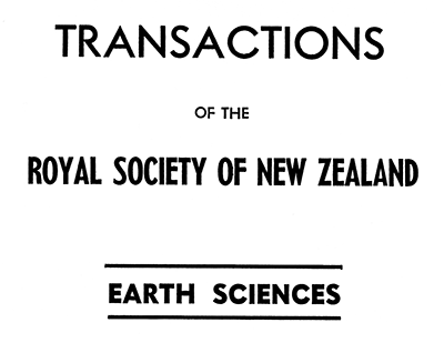 Transactions of the Royal Society of New Zealand : Earth Sciences masthead