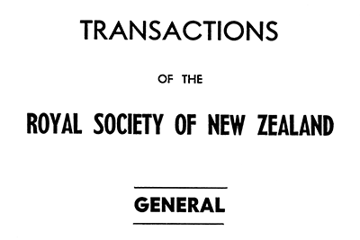 Transactions of the Royal Society of New Zealand : General masthead