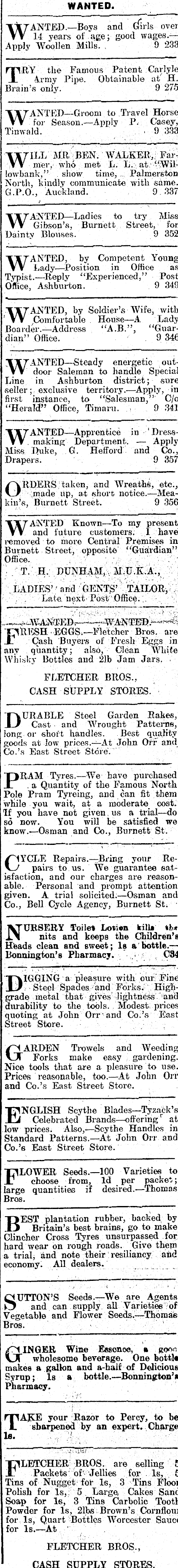 Papers Past Newspapers Ashburton Guardian 21 September 1917 Page 1 Advertisements Column 6