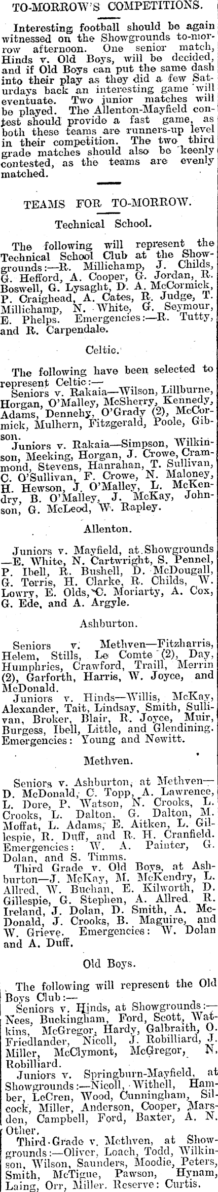 Papers Past Newspapers Ashburton Guardian 4 July 1924 Sports And Pastimes