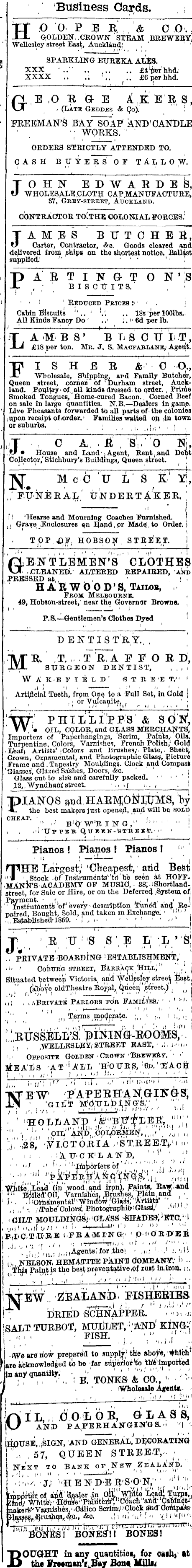 Papers Past Newspapers Auckland Star 25 April 1873 Page 1 Advertisements Column 2