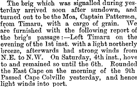 Papers Past | Newspapers | Auckland Star | 14 April 1874 | ARRIVAL OF ...