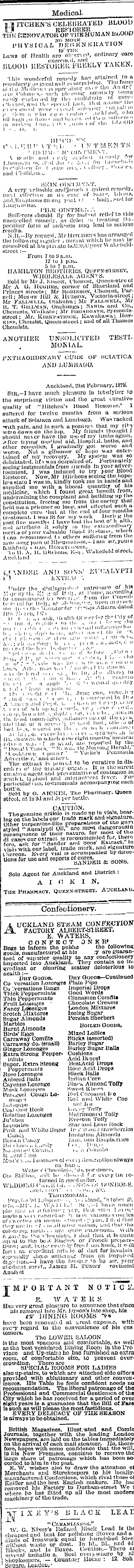 Papers Past Newspapers Auckland Star 26 March 1879 Page 4 Advertisements Column 5