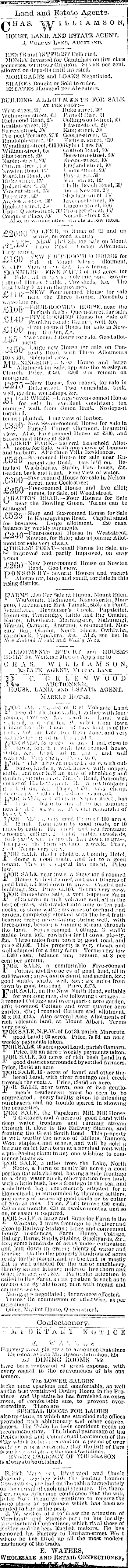 Papers Past Newspapers Auckland Star 14 August 1879 Page 4 Advertisements Column 5