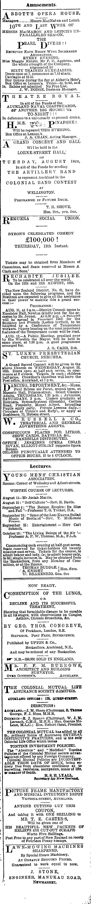 Papers Past Newspapers Auckland Star 10 August 15 Page 1 Advertisements Column 9