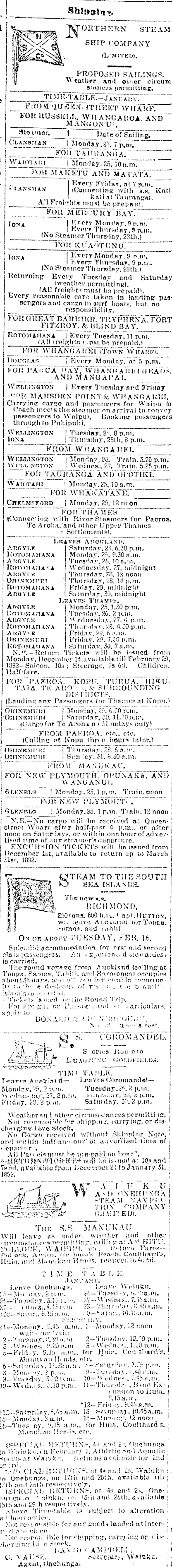 Papers Past Newspapers Auckland Star 23 January 12 Page 1 Advertisements Column 2