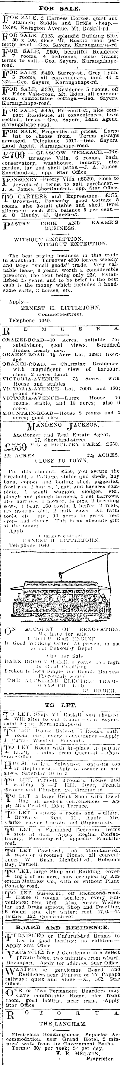 Papers Past Newspapers Auckland Star 18 March 1904 Page 1 Advertisements Column 5