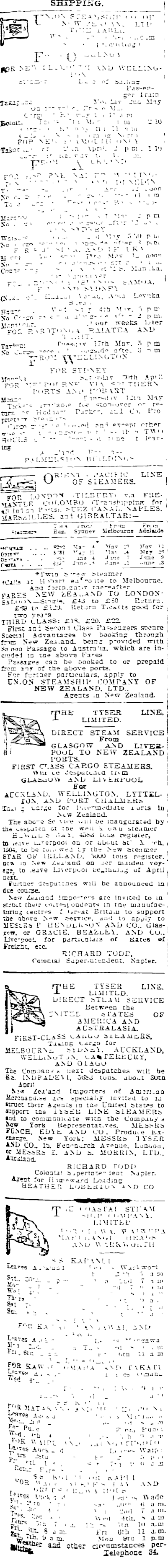 Papers Past Newspapers Auckland Star 28 April 1904 Page 1 Advertisements Column 1