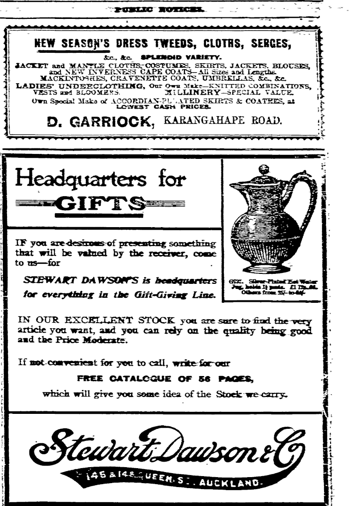 Papers Past Newspapers Auckland Star 2 May 1905 Page 7 Advertisements Column 4