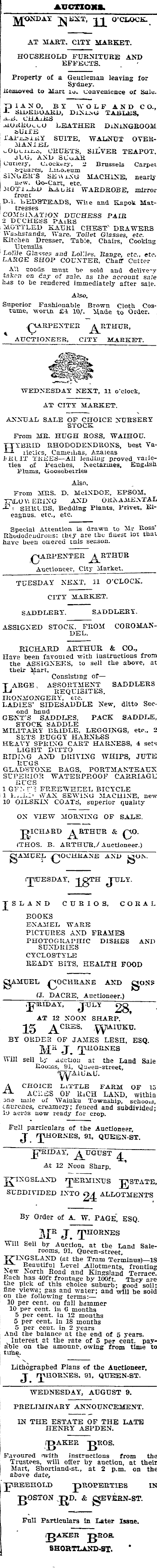 Papers Past Newspapers Auckland Star 15 July 1905 Page 8 Advertisements Column 2