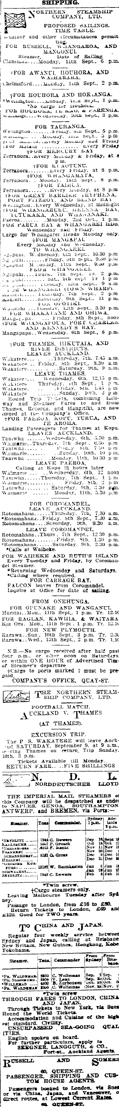 Papers Past Newspapers Auckland Star 6 September 1905 Page 1 Advertisements Column 2