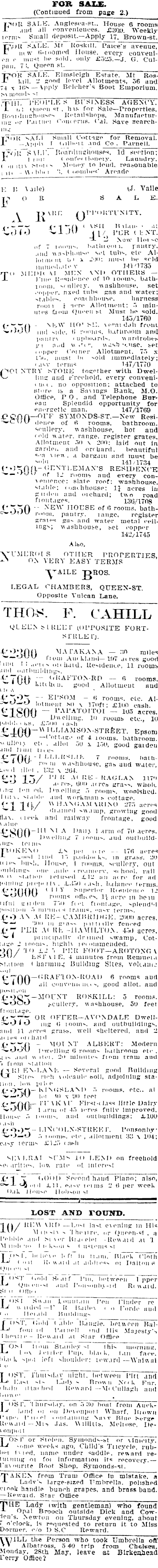 Papers Past Newspapers Auckland Star 2 June 1906 Page 3 Advertisements Column 2