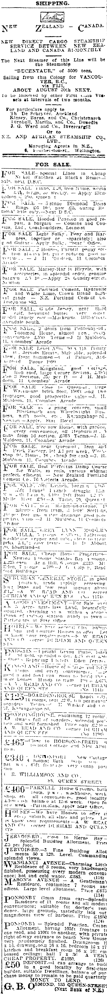 Papers Past Newspapers Auckland Star 11 September 1906 Page 1 Advertisements Column 4