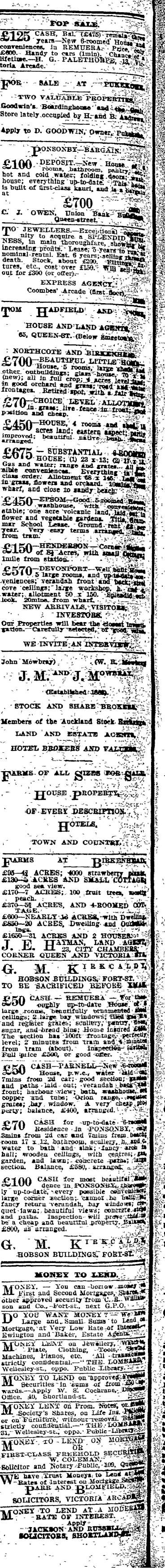 Papers Past Newspapers Auckland Star 4 January 1909 Page 2 Advertisements Column 5