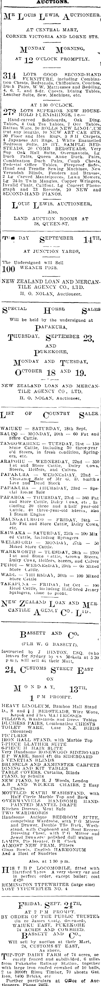 Papers Past Newspapers Auckland Star 11 September 1909 Page 10 Advertisements Column 2