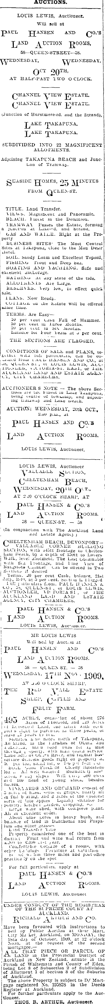 Papers Past Newspapers Auckland Star 16 October 1909 Page 12 Advertisements Column 2