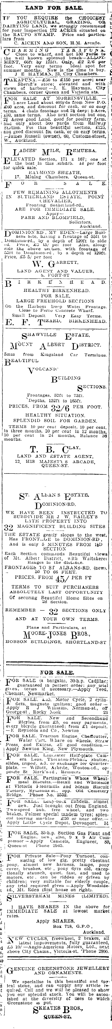 Papers Past | Newspapers | Auckland Star | 15 1909 | Page 2 Advertisements Column 4