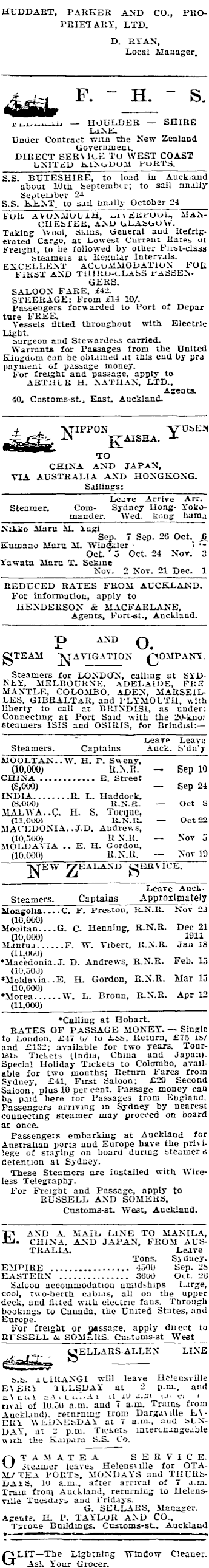 Papers Past Newspapers Auckland Star 31 August 1910 Page 1 Advertisements Column 3