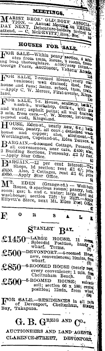 Papers Past Newspapers Auckland Star 7 November 1910 Page 2 Advertisements Column 7