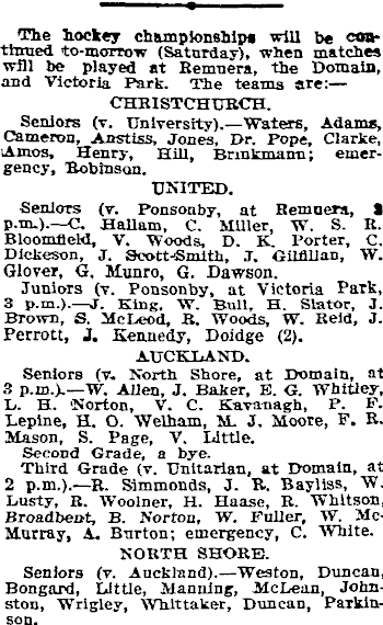 Papers Past Newspapers Auckland Star 9 June 1911 HOCKEY