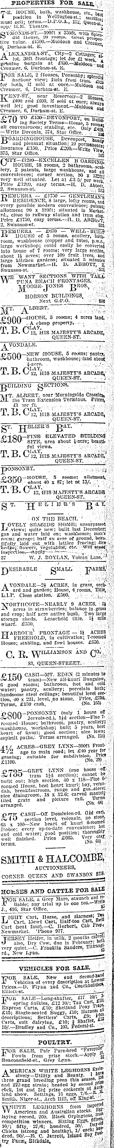 Papers Past Newspapers Auckland Star 11 October 1911 Page 6 Advertisements Column 9