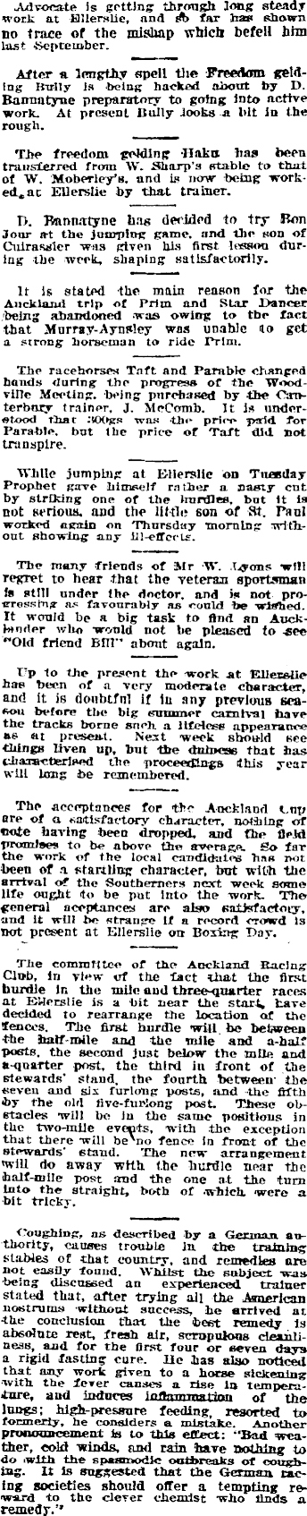 Papers Past Newspapers Auckland Star 16 December 1911 The Racing World