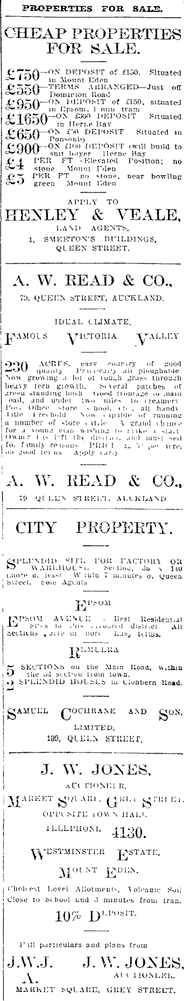 Papers Past Newspapers Auckland Star 24 July 1913 Page 3 Advertisements Column 5