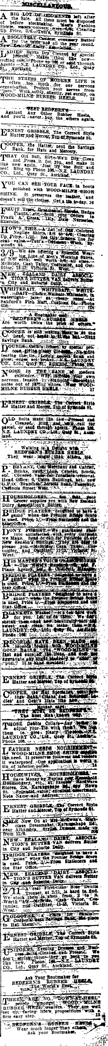 Papers Past Newspapers Auckland Star 8 August 1914 Page 9 Advertisements Column 9