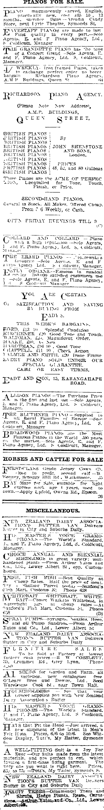 Papers Past Newspapers Auckland Star 9 September 1914 Page 2 Advertisements Column 1