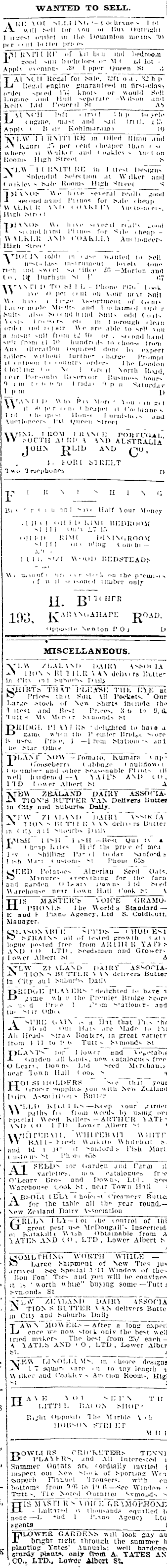 Papers Past Newspapers Auckland Star 30 October 1914 Page 1 Advertisements Column 5