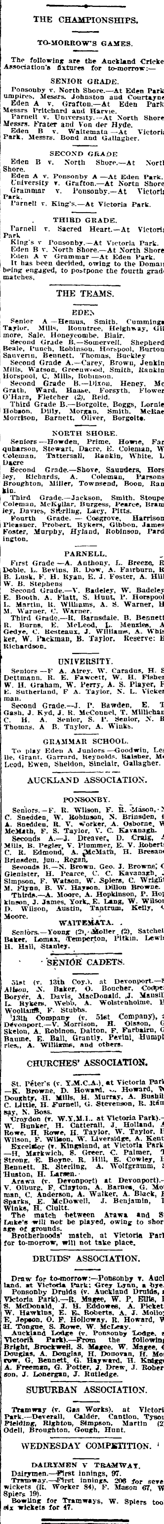 Papers Past Newspapers Auckland Star 26 February 1915 Cricket