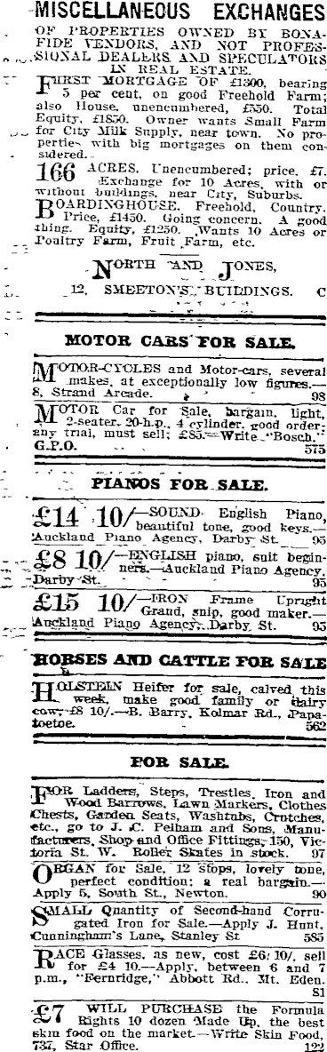 Papers Past Newspapers Auckland Star 3 April 1915 Page 8 Advertisements Column 1