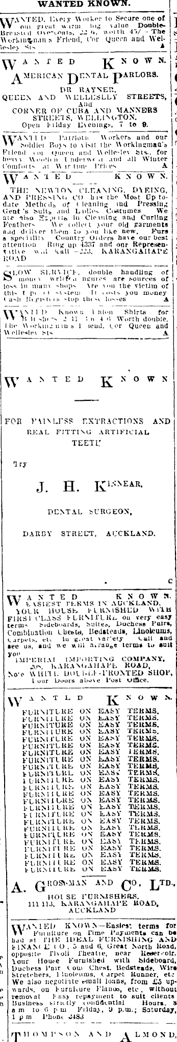 Papers Past Newspapers Auckland Star 9 June 1915 Page 1 Advertisements Column 4