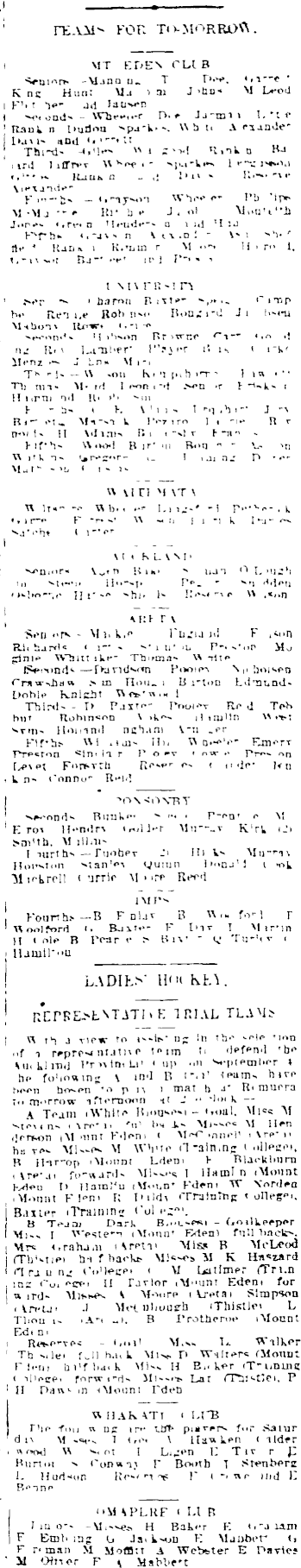 Papers Past Newspapers Auckland Star 13 August 1915 Hockey