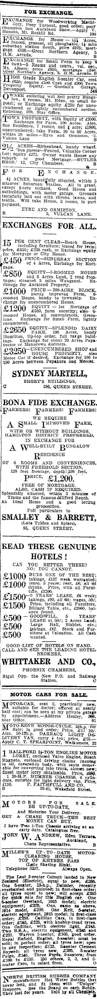 Papers Past Newspapers Auckland Star 24 June 1916 Page 3 Advertisements Column 2