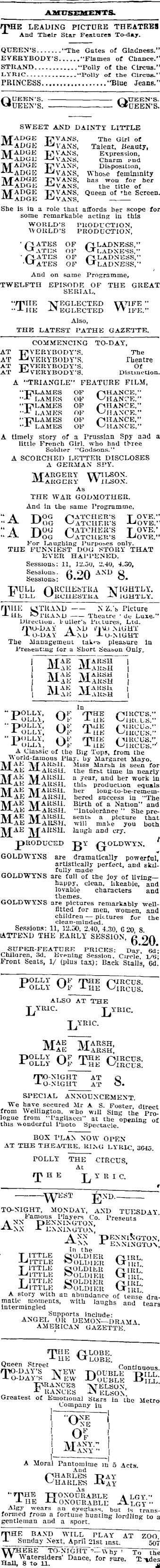 Papers Past Newspapers Auckland Star April 1918 Page 12 Advertisements Column 4