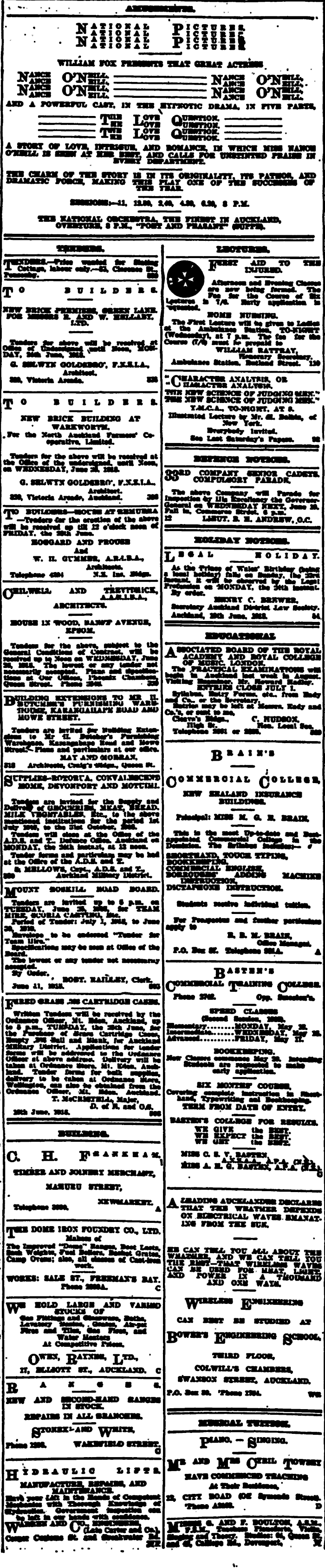 Papers Past Newspapers Auckland Star 19 June 1918 Page 12 Advertisements Column 3