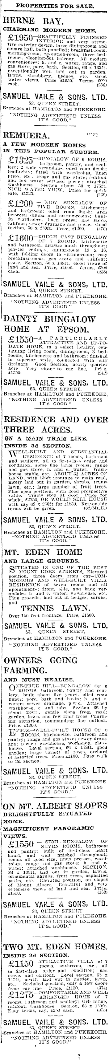 Papers Past Newspapers Auckland Star 6 September 1919 Page 3 Advertisements Column 2