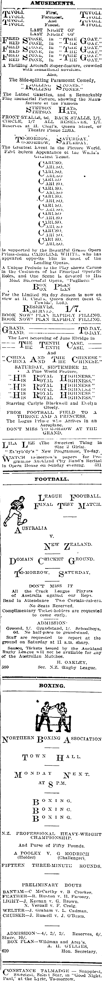 Papers Past Newspapers Auckland Star 12 September 1919 Page 12 Advertisements Column 4