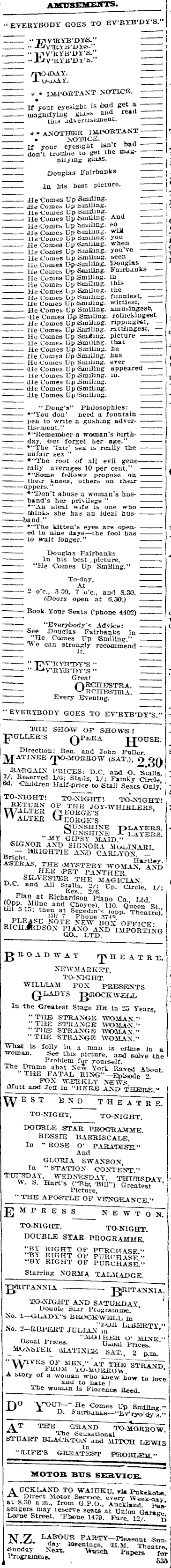 Papers Past Newspapers Auckland Star 3 October 1919 Page 12 Advertisements Column 6