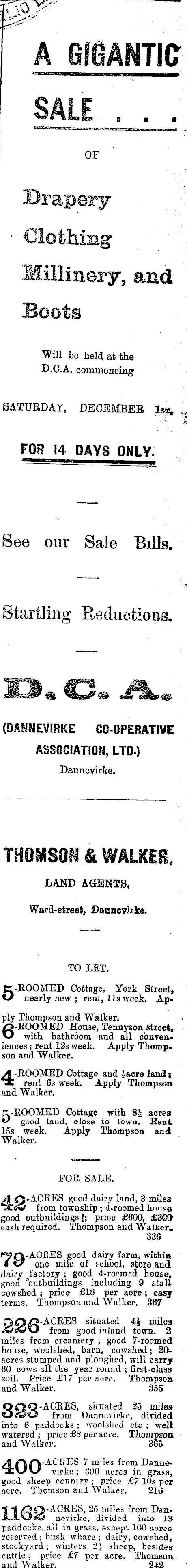 Papers Past Newspapers Bush Advocate 14 December 1906 Page 5 Advertisements Column 5