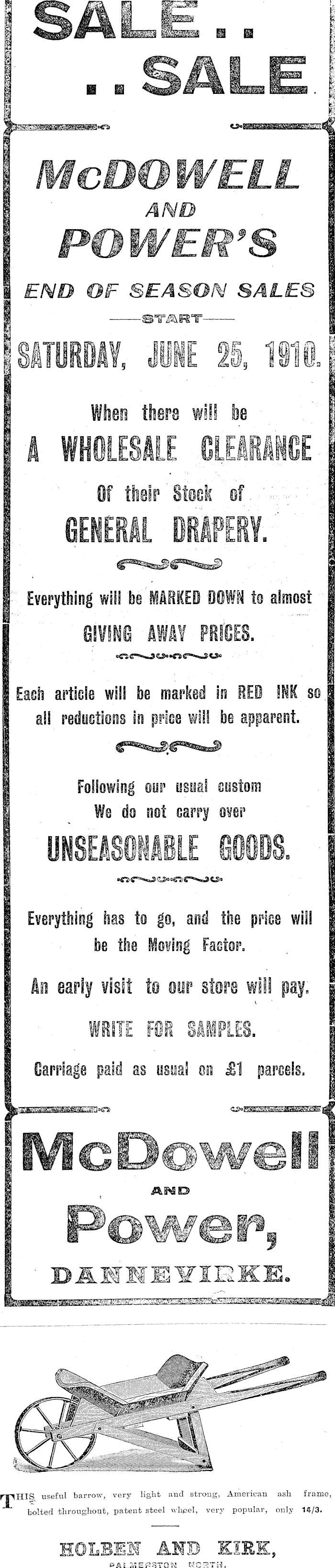 Papers Past Newspapers Bush Advocate 2 July 1910 Page 3 Advertisements Column 2