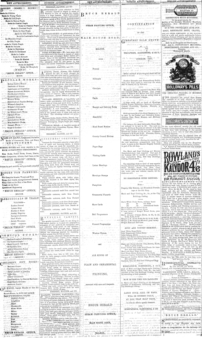 Papers Past Newspapers Bruce Herald 8 March 1878 Page 8 Advertisements Column 1