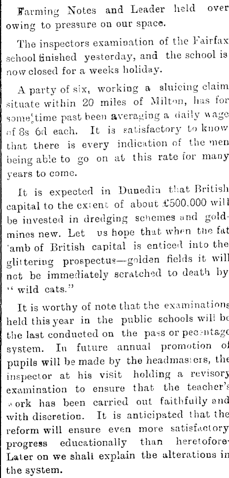 Papers Past, Newspapers, Bruce Herald, 10 August 1888