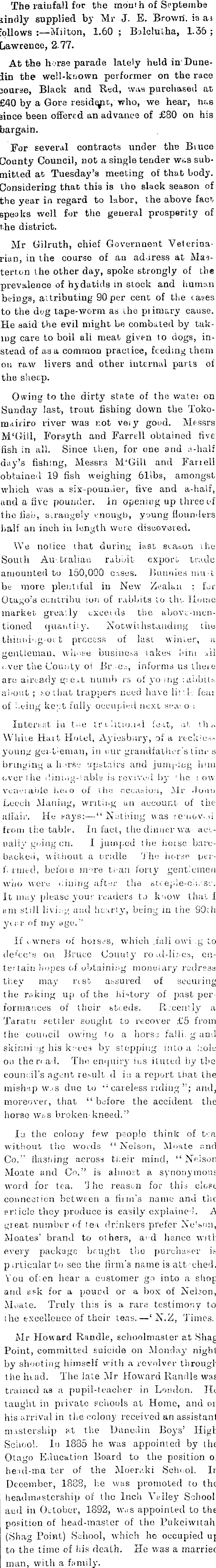 Papers Past, Newspapers, Bruce Herald, 10 August 1888